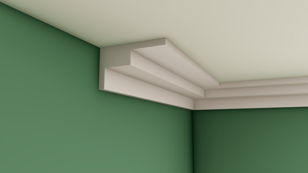 Large Long Step Art Deco Cornice 120mm x 200mm LPMC21