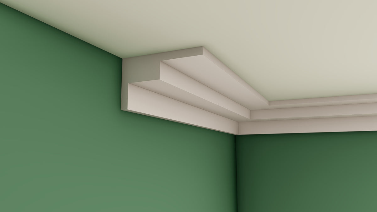 Large Long Step Art Deco Cornice 120mm x 200mm LPMC21