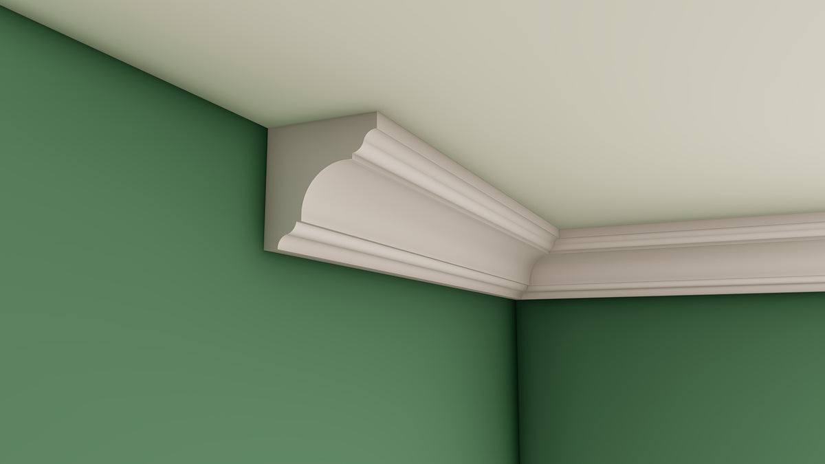 Medium Plain Dove Curve Plaster Cornice 130mm x 130mm LPMC23