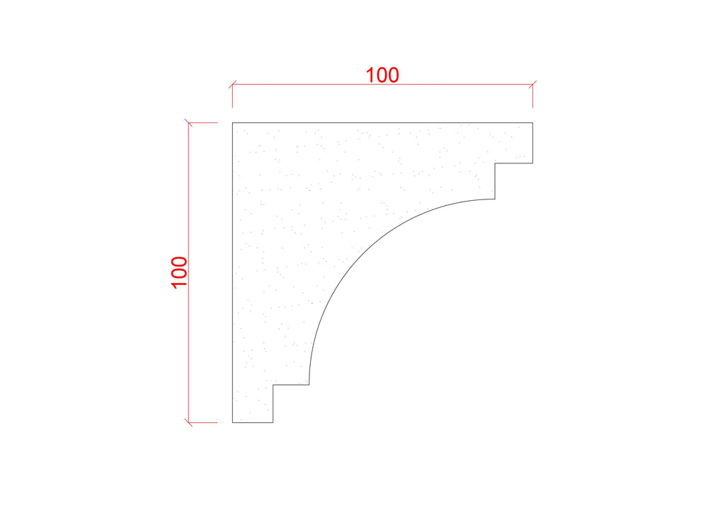 Small Plain Single Step Cove Plaster Cornice 100mm x 100mm LPMC10