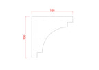 Small Plain Single Step Cove Plaster Cornice 100mm x 100mm LPMC10