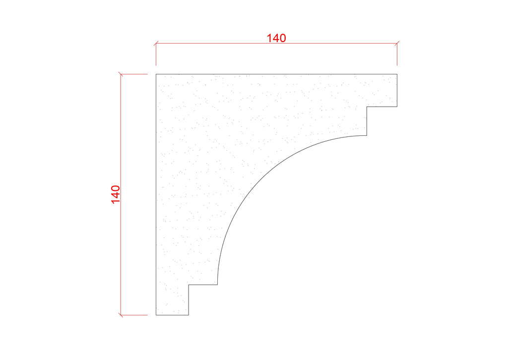 Large Plain Single Step Cove Plaster Cornice 140mm x 140mm LPMC11