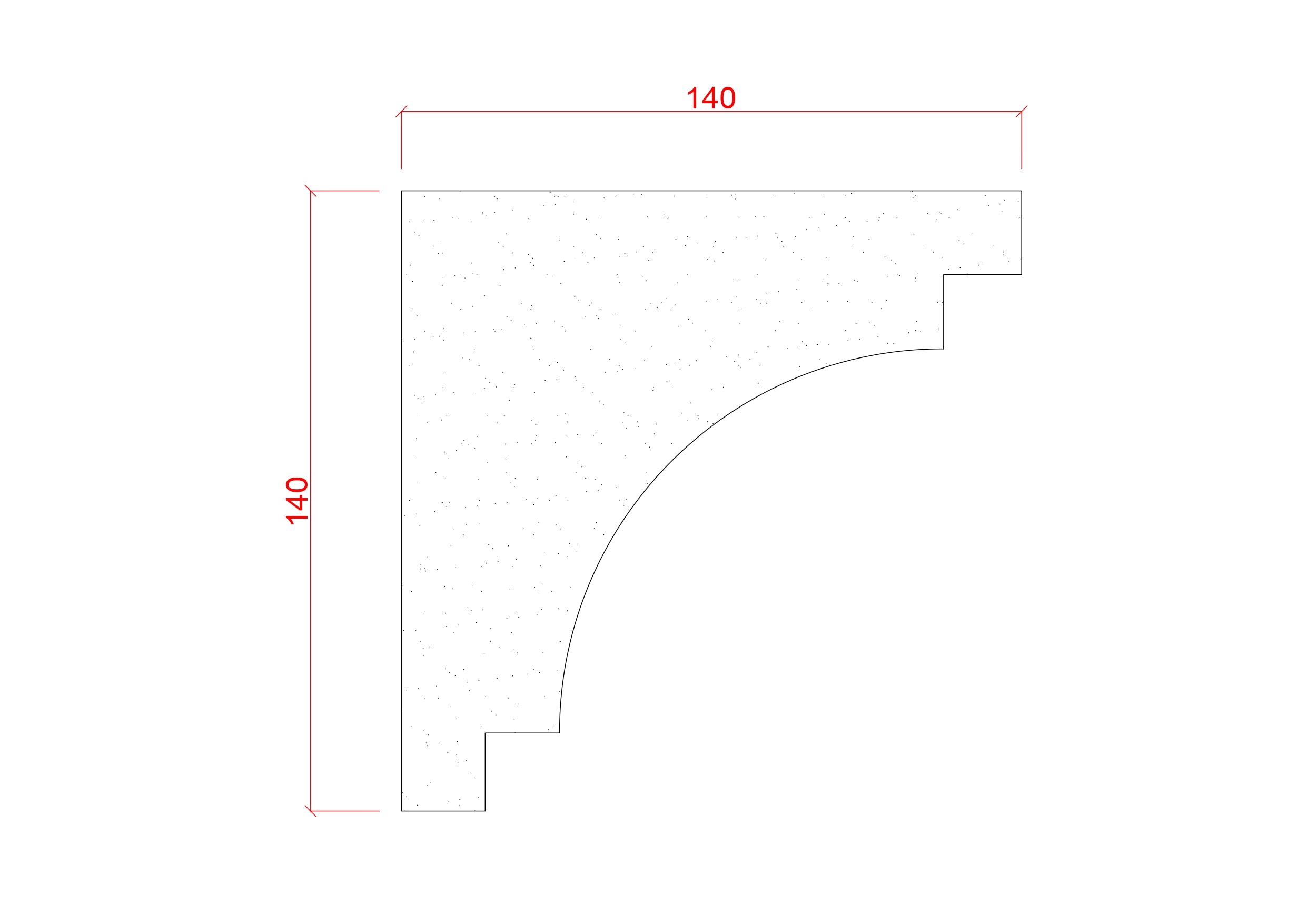 Large Plain Single Step Cove Plaster Cornice 140mm x 140mm LPMC11