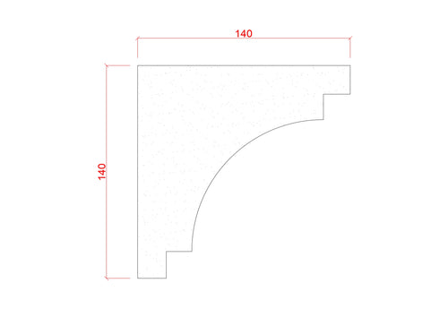 Large Plain Single Step Cove Plaster Cornice 140mm x 140mm LPMC11