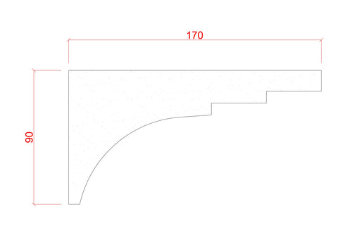 Large Plain 2 Step Cove Plaster Cornice 90mm x 170mm LPMC12