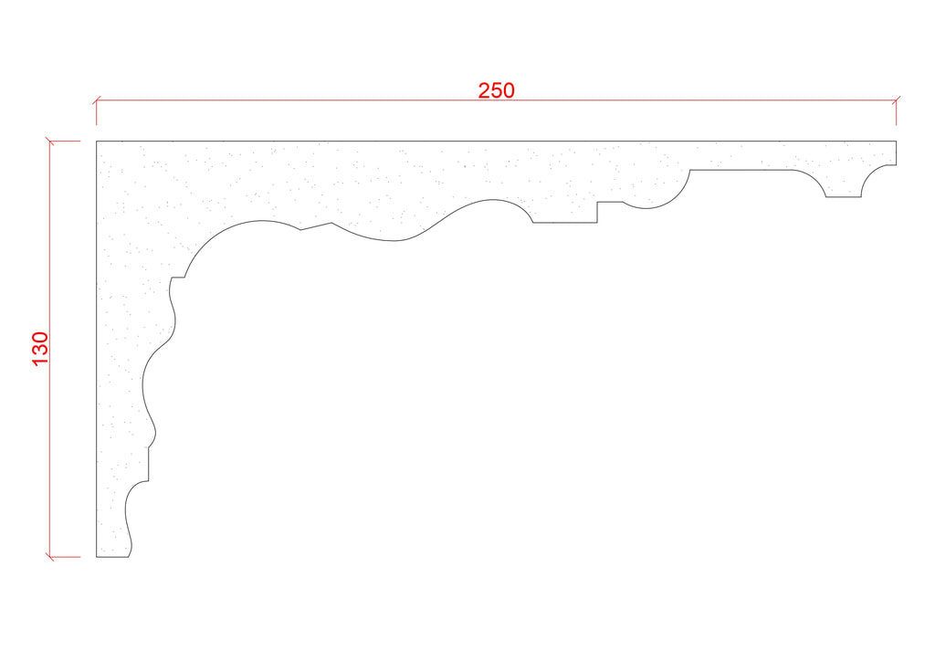 Large Ripon Style Plaster Cornice 130mm x 250mm LPMC15