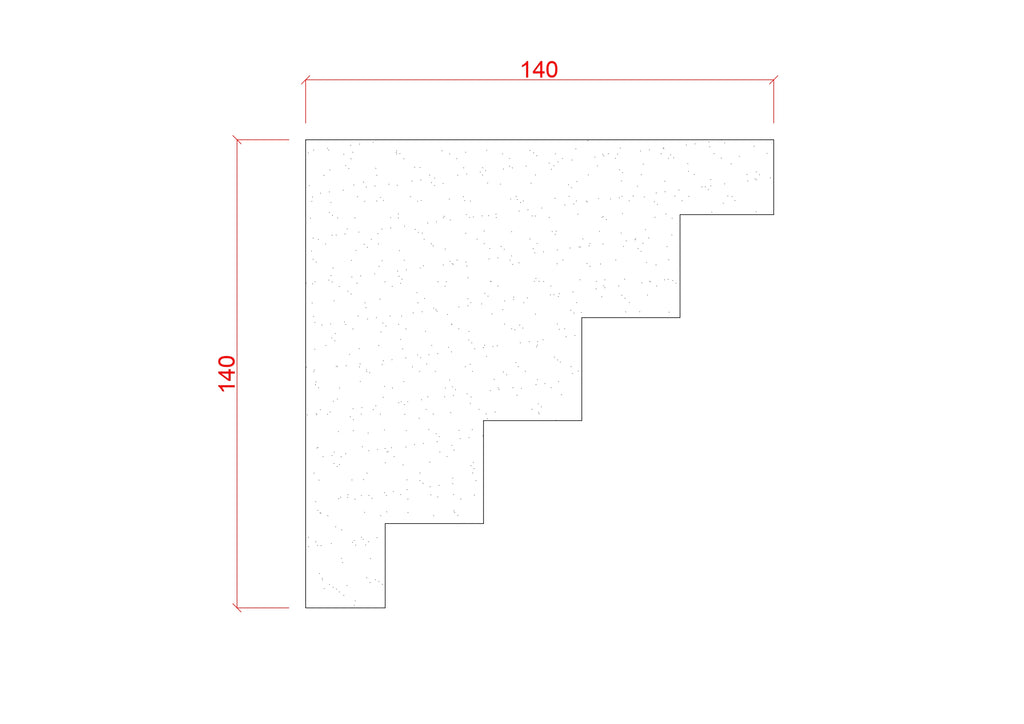 Large Stepped Plaster Cornice 140mm x 140mm LPMC17