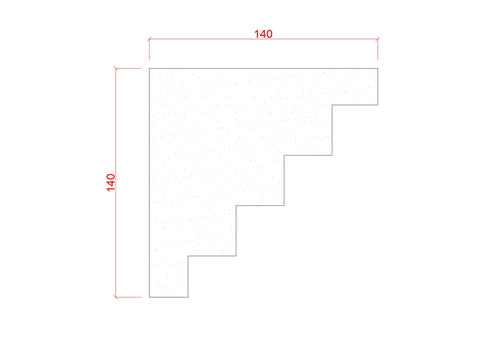 Large Stepped Plaster Cornice 140mm x 140mm LPMC17