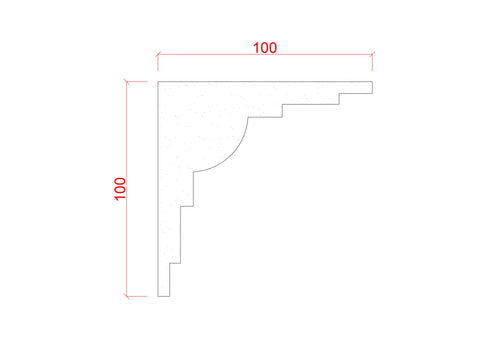 Classic Plymouth Style Plaster Cornice 100mm x 100mm LPMC18