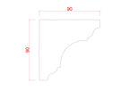 Small Plain Dove Curve Plaster Cornice 90mm x 90mm LPMC22
