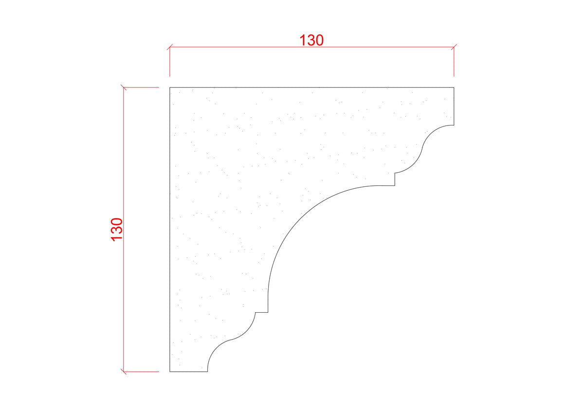 Medium Plain Dove Curve Plaster Cornice 130mm x 130mm LPMC23