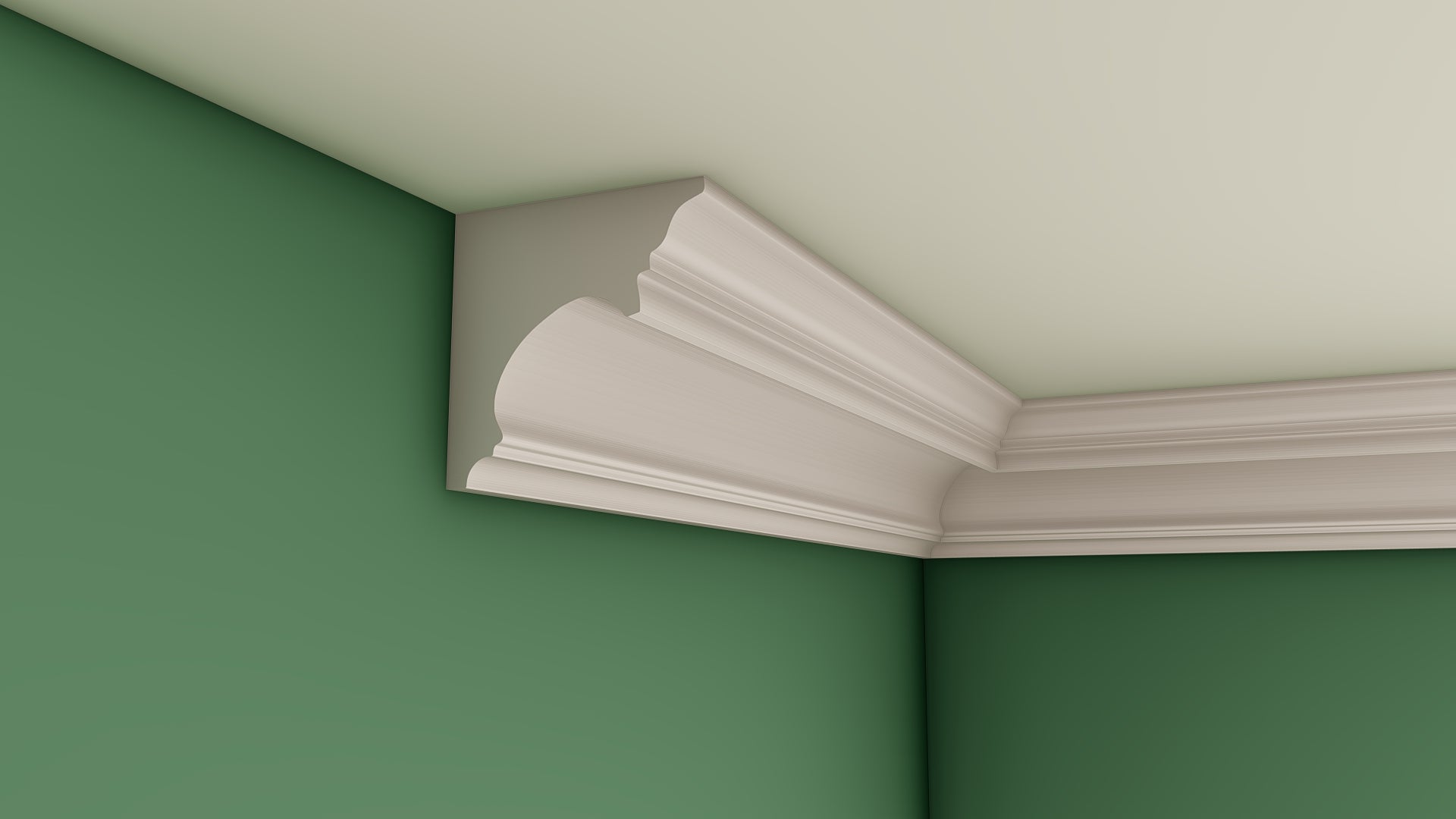 Large Victorian Plaster Swan Neck Cornice 155mm x 155mm LPMC03
