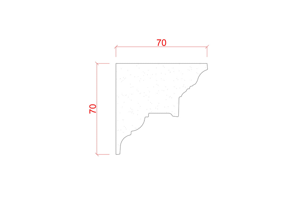 Small Georgian Style Plaster Cornice 70mm x 70mm LPMC05