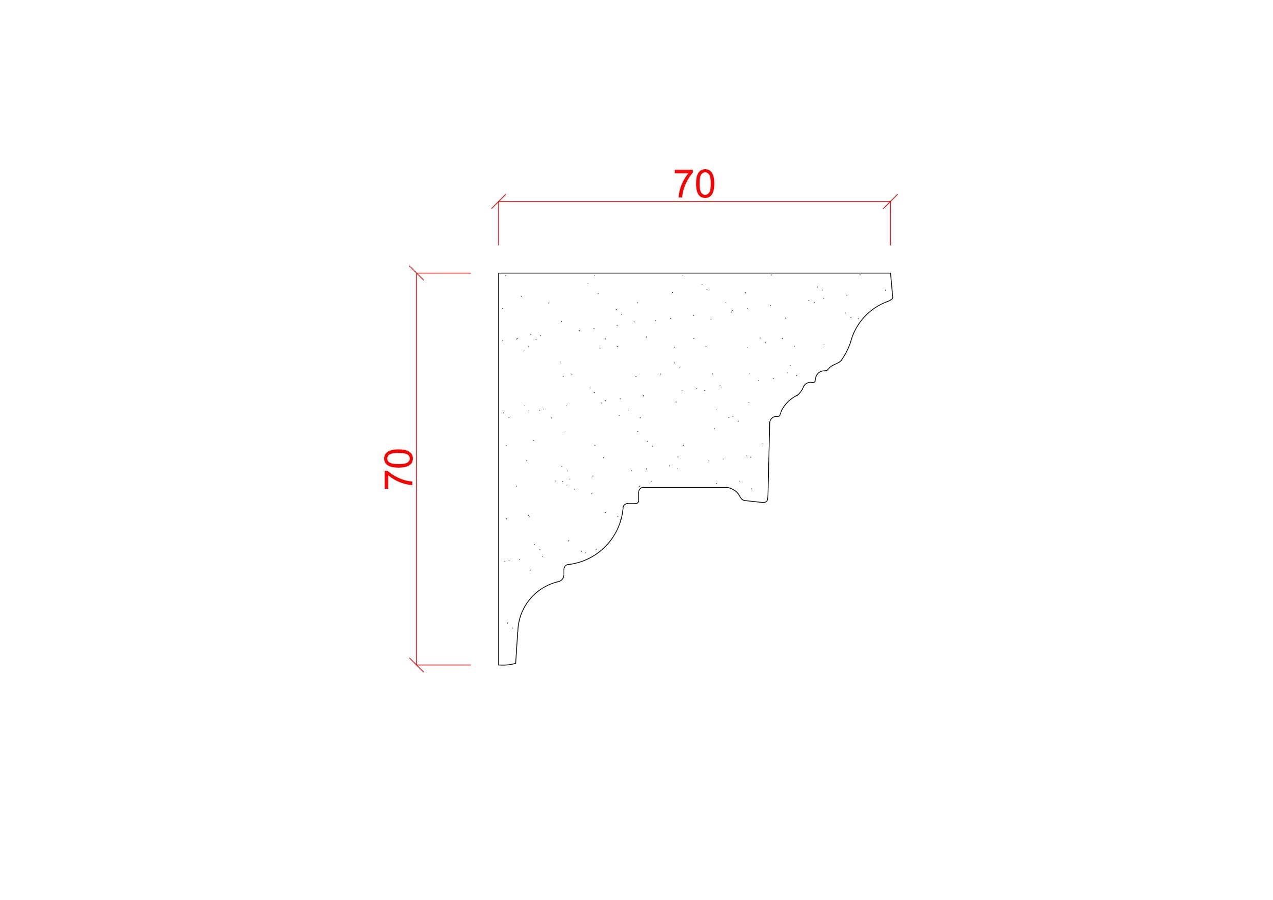 Small Georgian Style Plaster Cornice 70mm x 70mm LPMC05