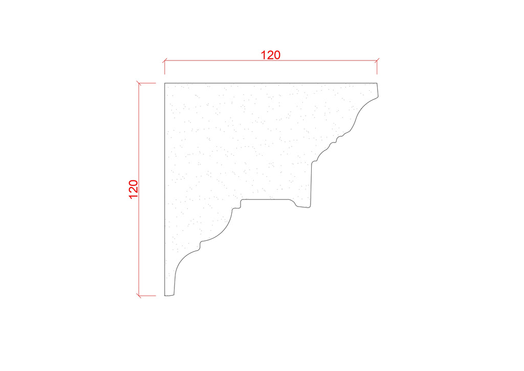 Medium Georgian Classical Plaster Cornice 120mm x 120mm LPMC06