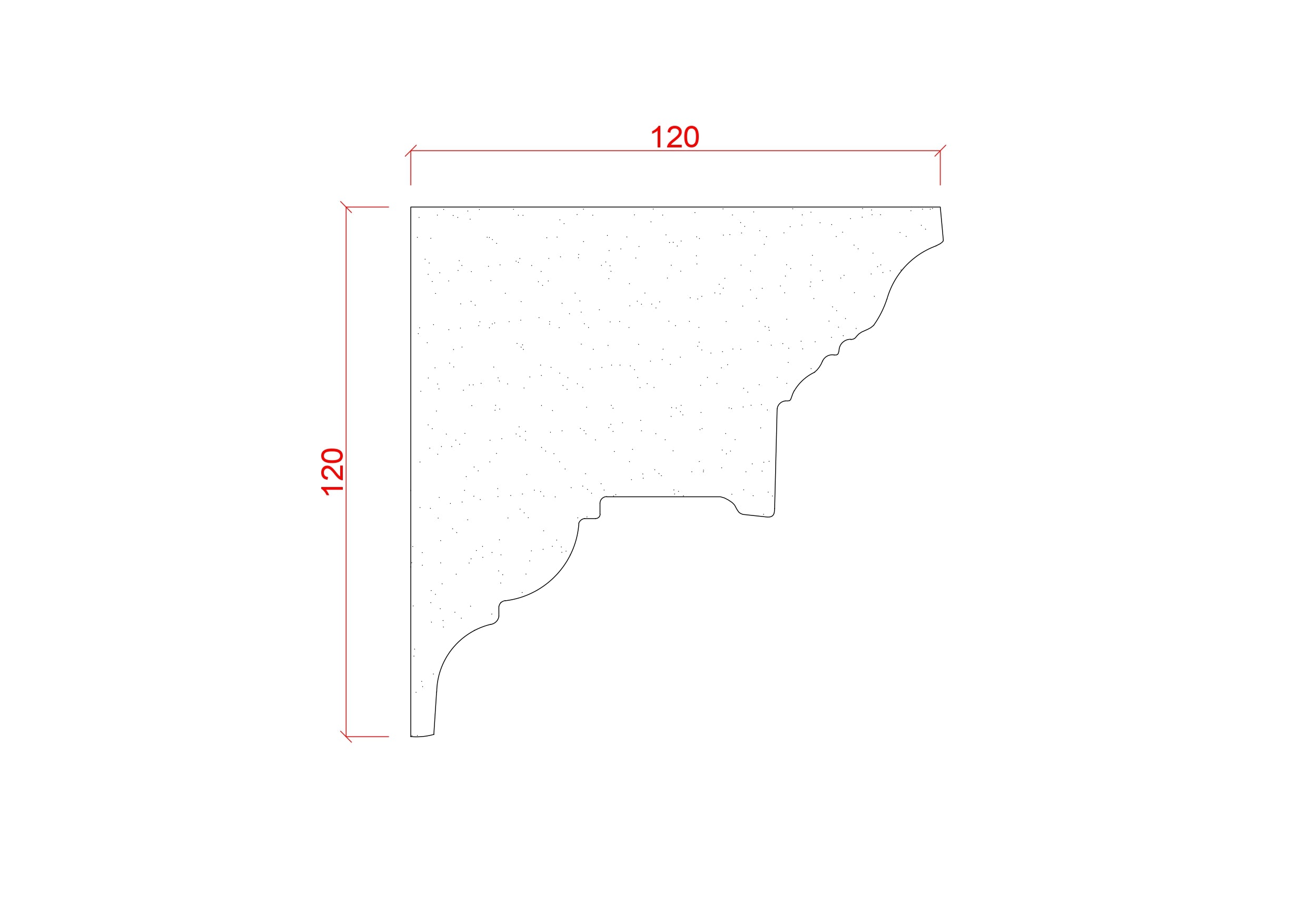 Medium Georgian Classical Plaster Cornice 120mm x 120mm LPMC06