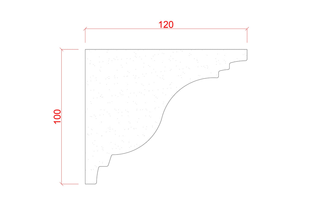 Medium Ogee Plain Plaster Cornice 100mm x 120mm LPMC08