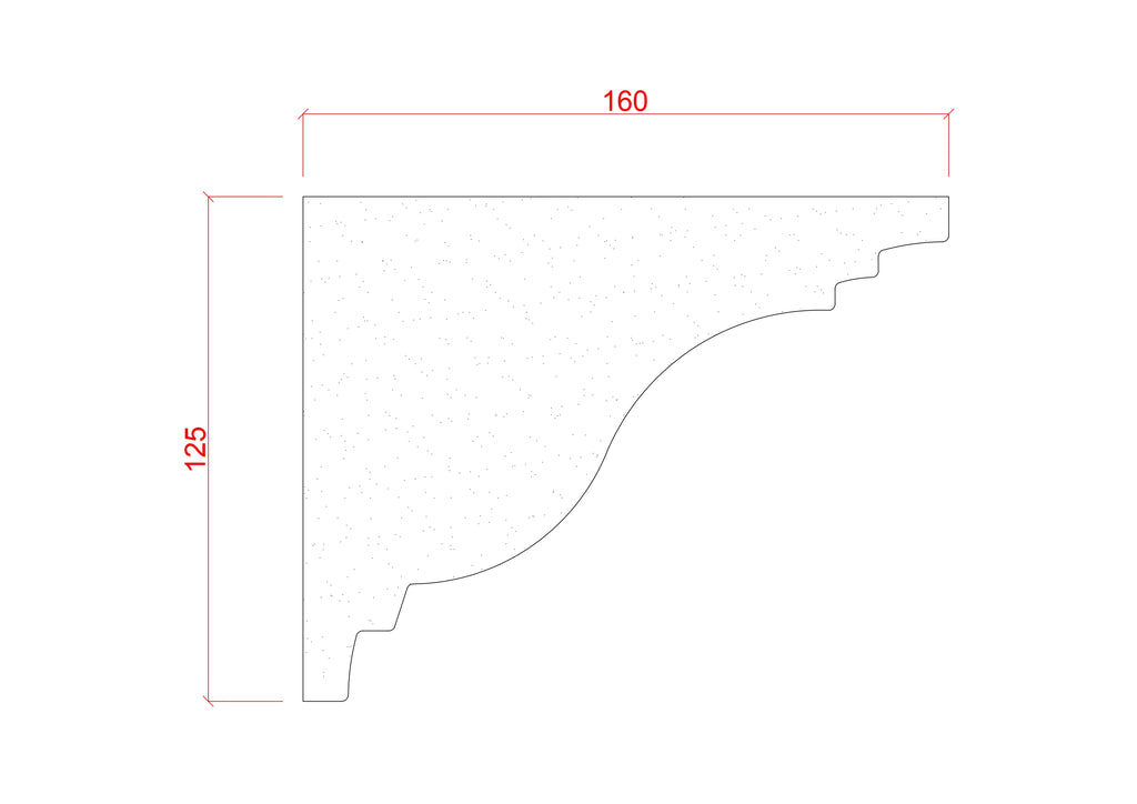 Large Ogee Plain Plaster Cornice 125mm x 160mm LPMC09