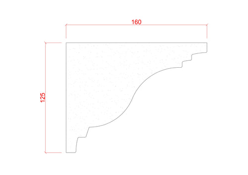 Large Ogee Plain Plaster Cornice 125mm x 160mm LPMC09