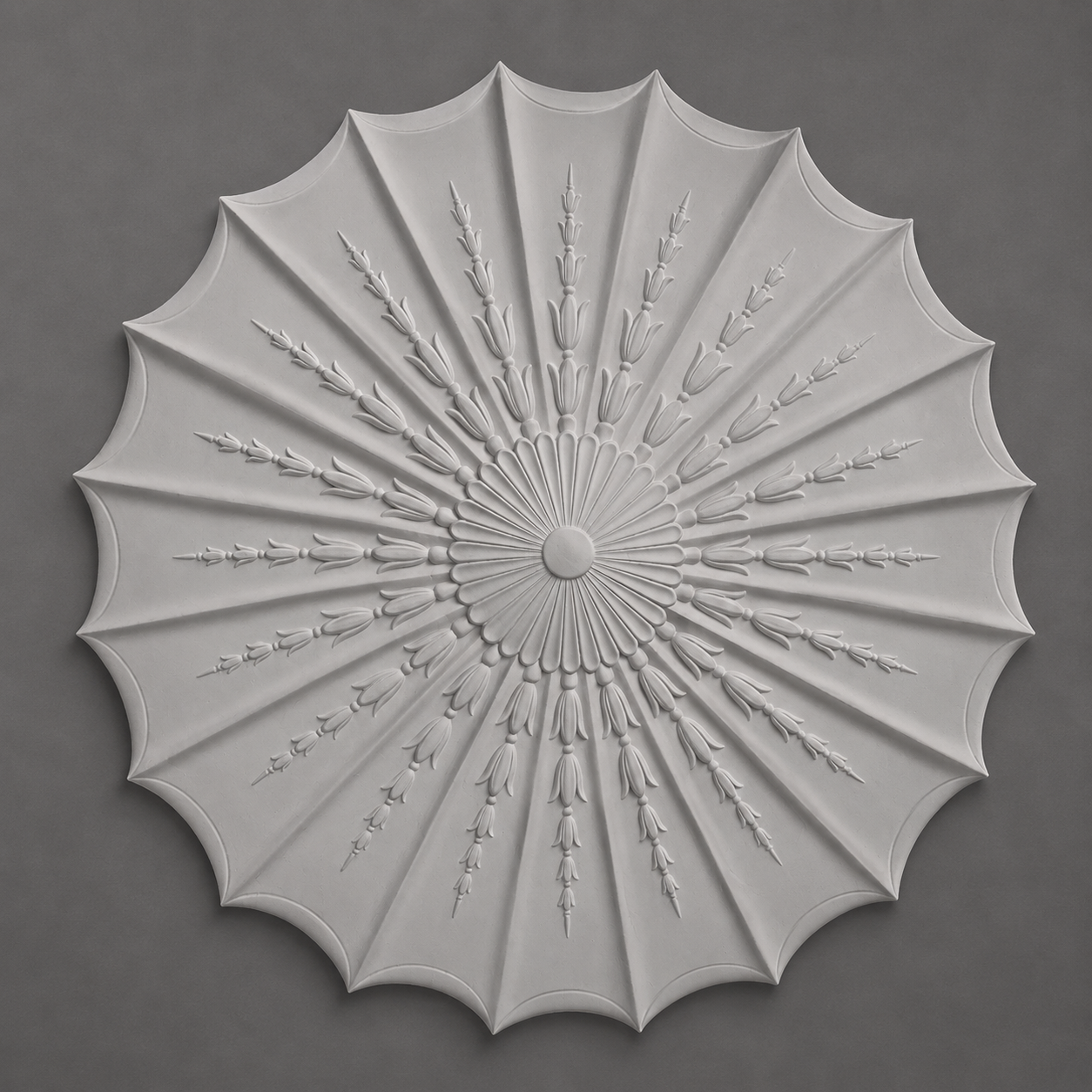 Large Adam Style Scalloped Edge Plaster Ceiling Rose 750mm LPM06